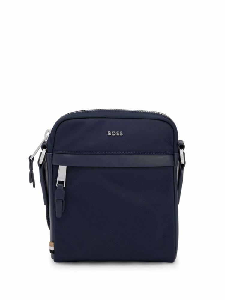 BOSS appliqué-logo messenger bag - Blue Cover