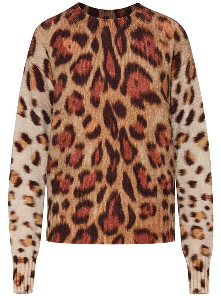 Oscar de la Renta jaguar-print sweater - Neutrals Cover