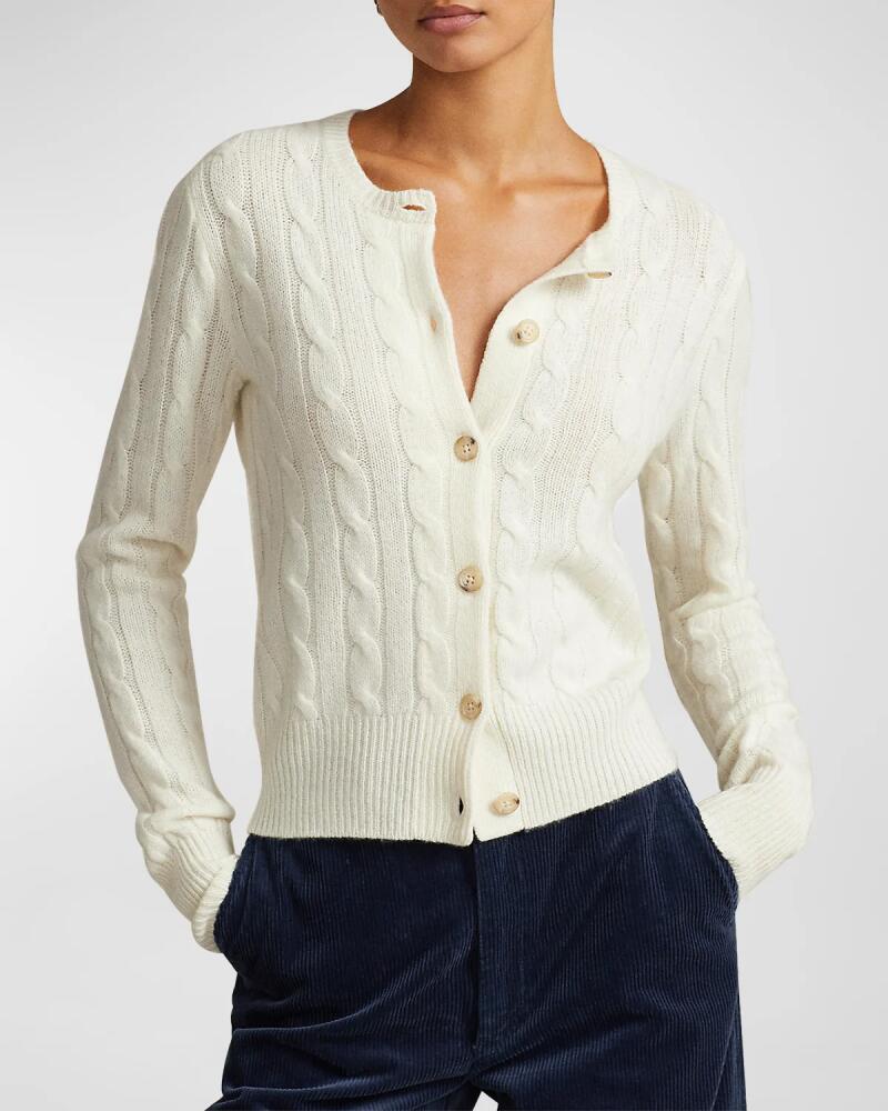 Polo Ralph Lauren Cable-Knit Cashmere Crewneck Cardigan Cover