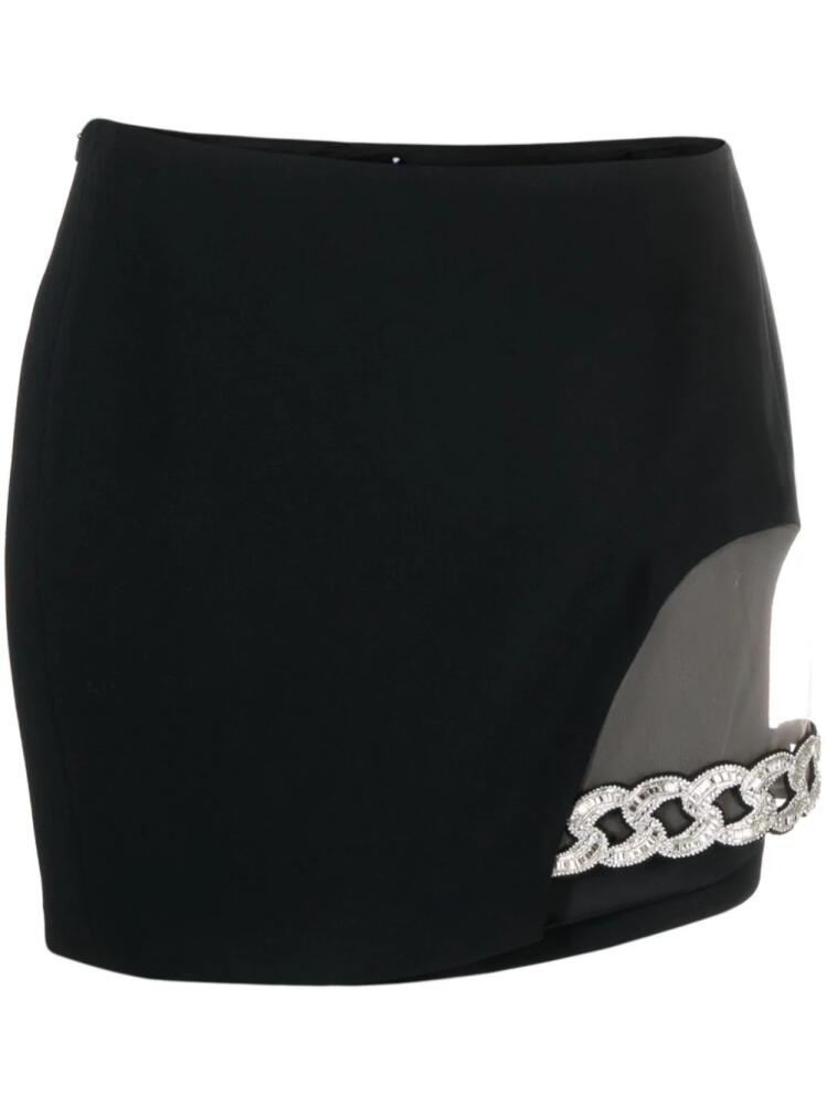 David Koma chain-link asymmetric miniskirt - Black Cover