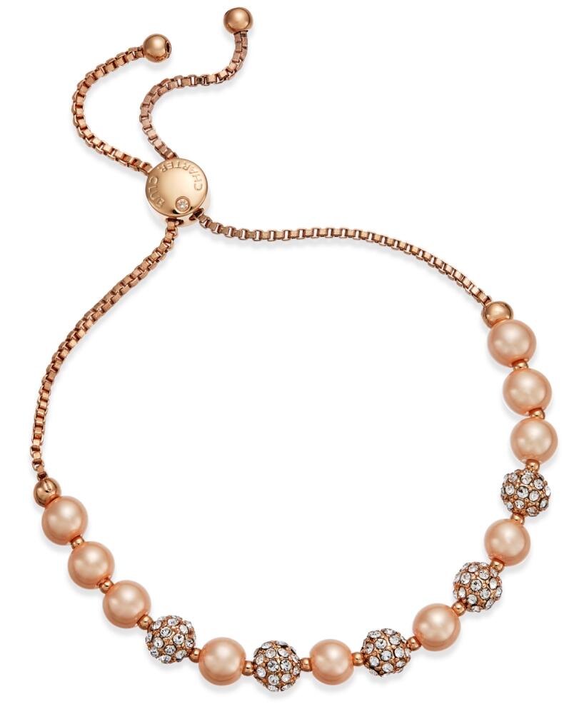 Charter Club Pave & Imitation Pearl Slider Bracelet, Created for Macy's - Rose Cover