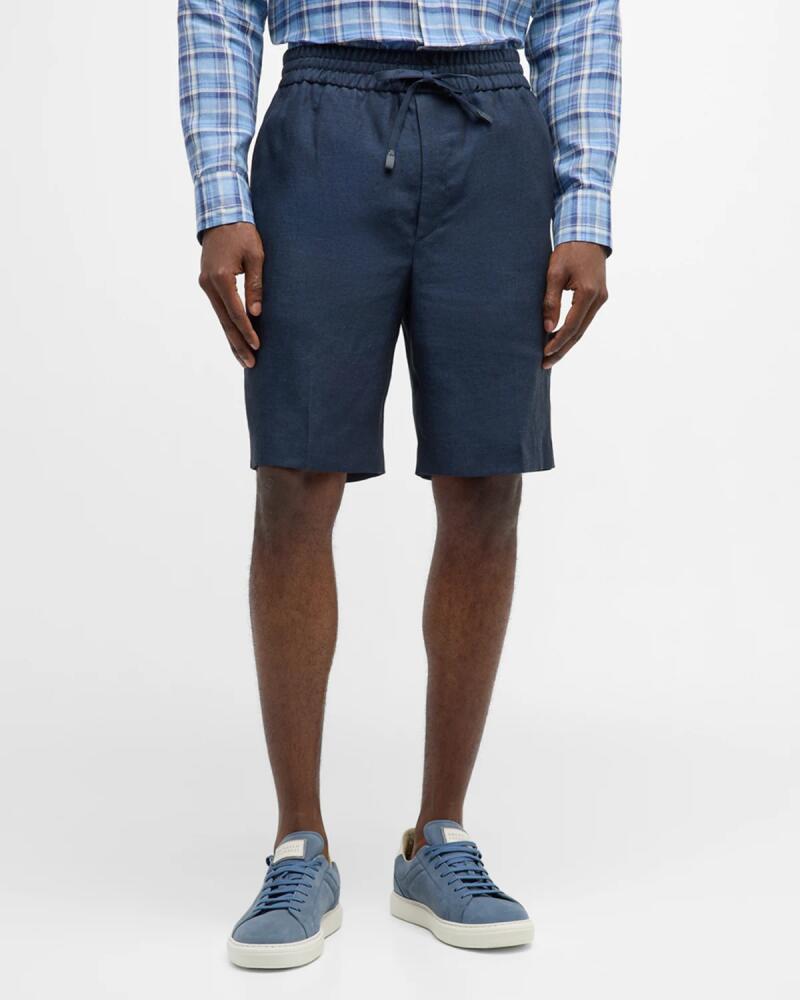 Brioni Men's Linen Drawstring Shorts Cover