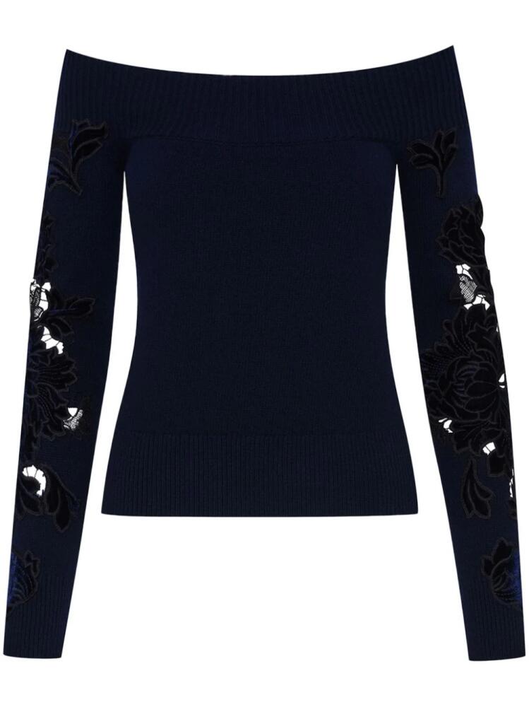 Oscar de la Renta Peony pullover - Blue Cover