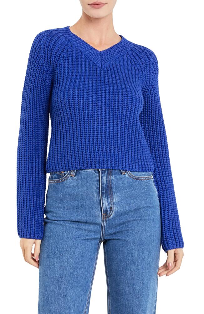 English Factory V-Neck Crop Sweater in Royal Blue Cover