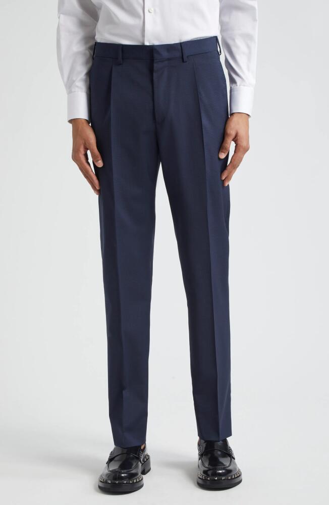 Valentino Crosshatch Stretch Wool Suit in Navy Cover