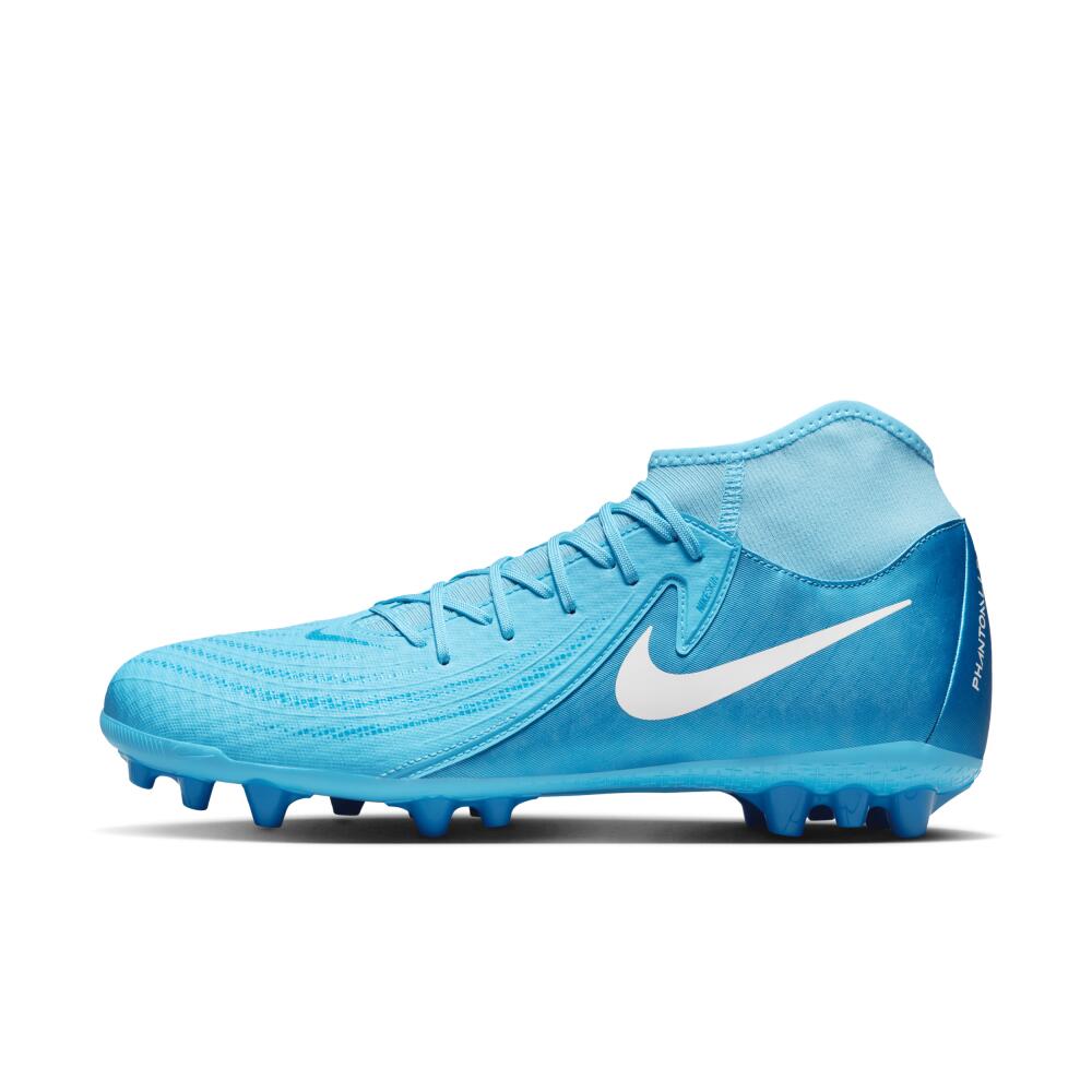 Nike Men's Phantom Luna 2 Academy AG High-Top Soccer Cleats in Blue Cover