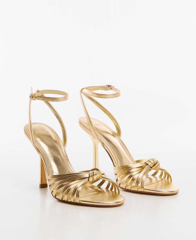 Mango Women's Strappy Heeled Sandals - Gold Cover