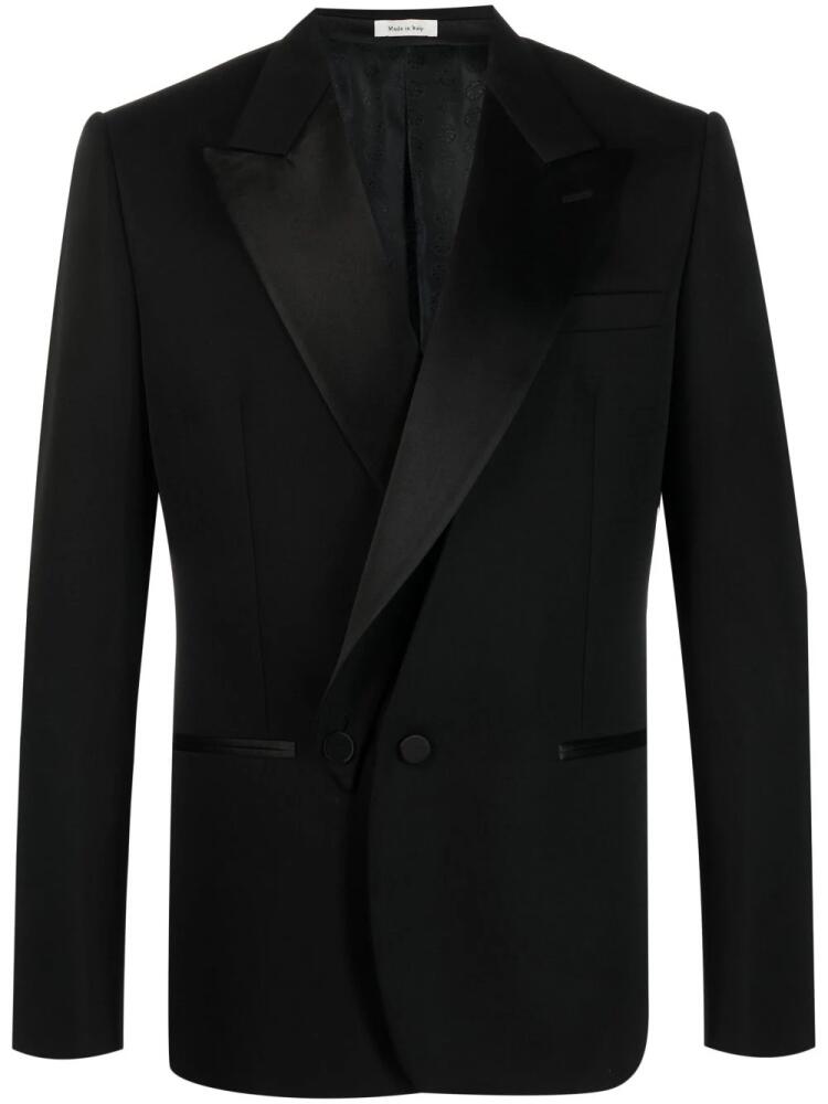 Alexander McQueen double-breasted silk blazer - Black Cover