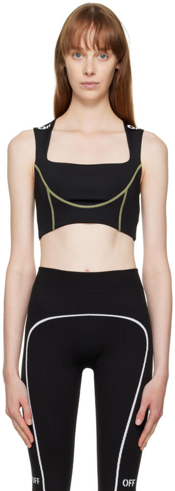 Off-White Black Contrast Stitch Sports Bra Cover