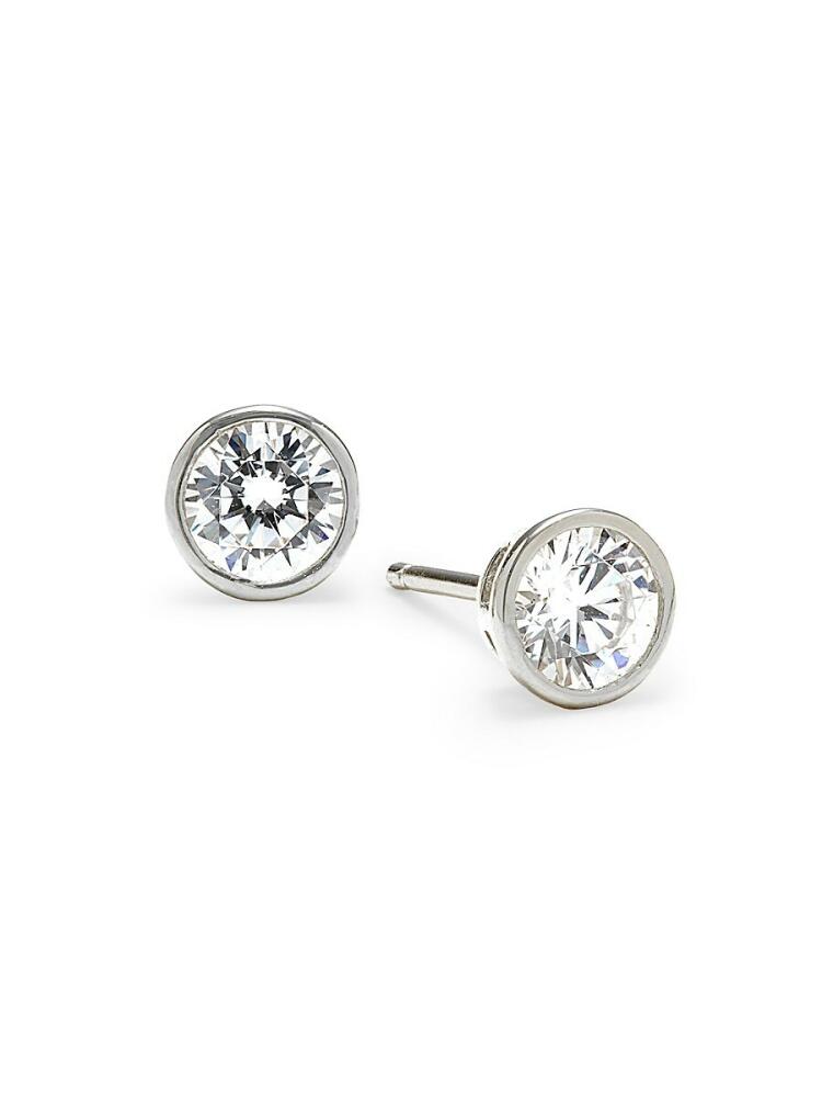 Lafonn Women's Monte Carlo Sterling Silver & Bezel Simulated Diamond Stud Earrings Cover