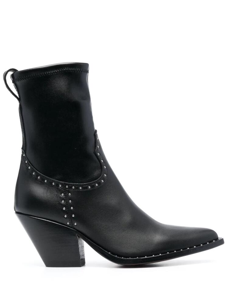 Sonora 85mm studded leather boots - Black Cover