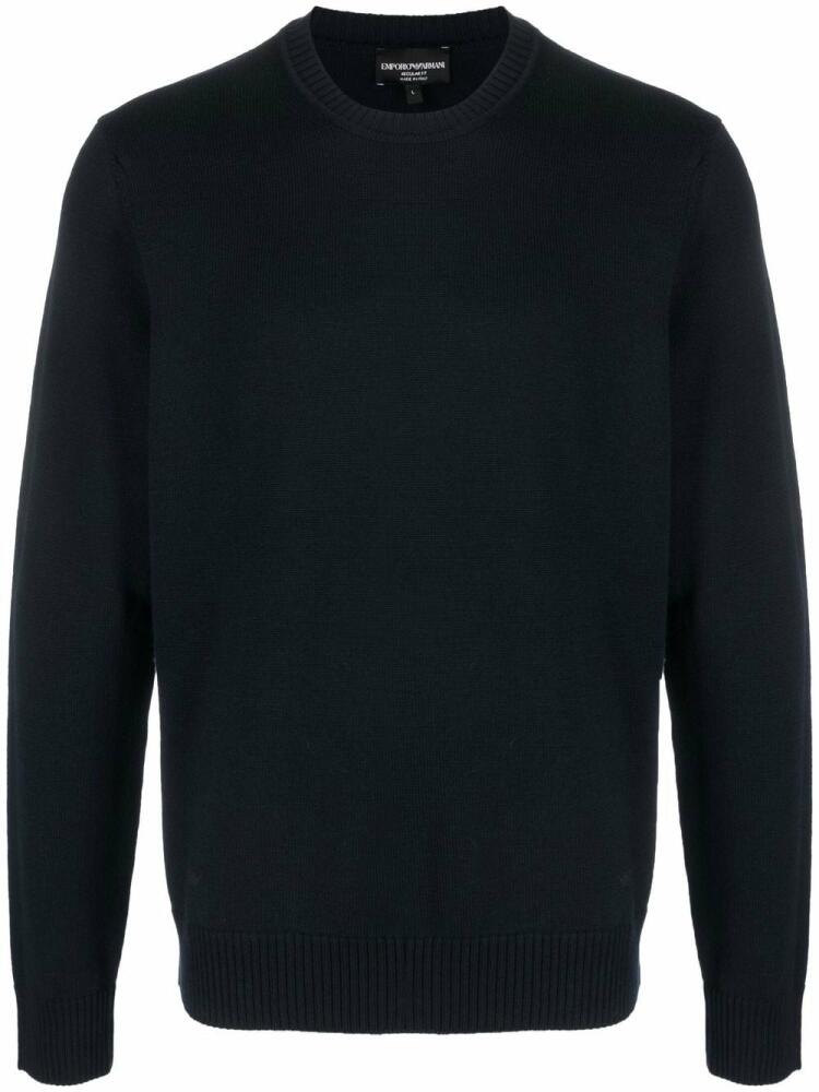 Emporio Armani crew-neck wool jumper - Blue Cover