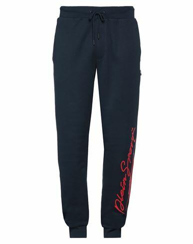 Plein Sport Man Pants Midnight blue Cotton, Polyester Cover