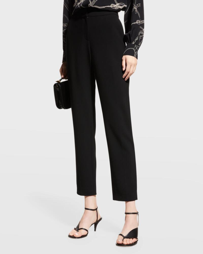 St. John Ponte Cropped Pull-On Pants, Black Cover