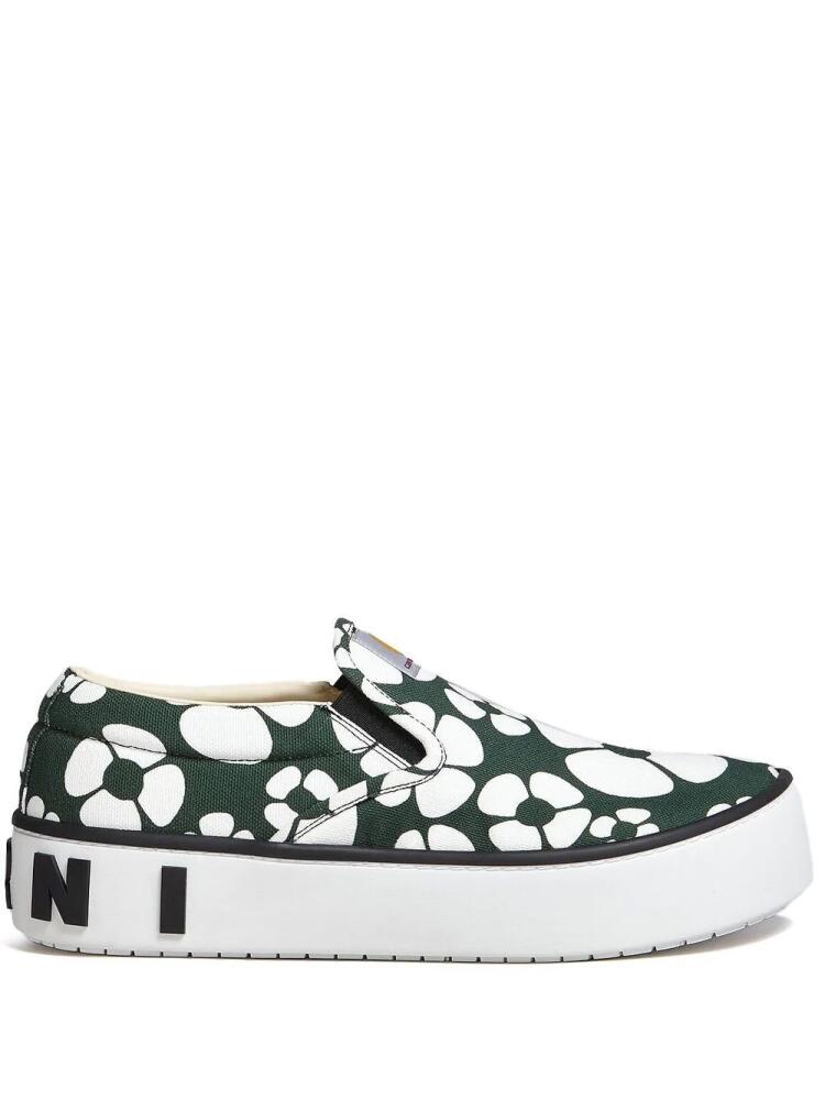 Marni x Carhartt floral-print slip-on sneakers - Green Cover