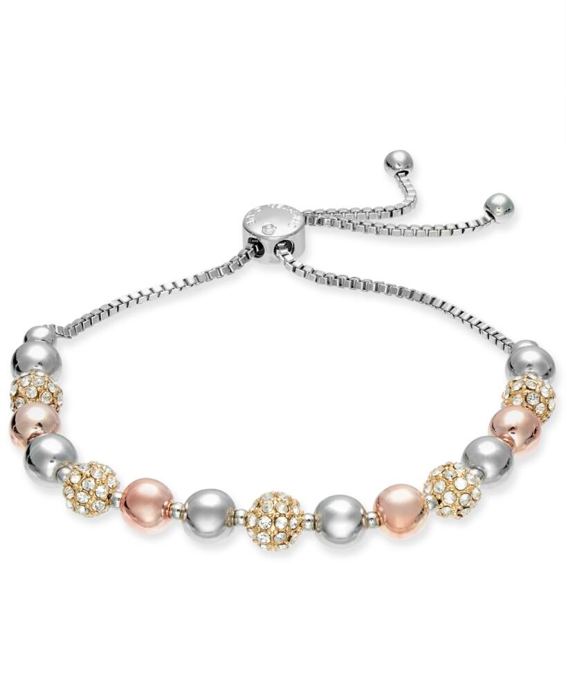 Charter Club Pave & Imitation Pearl Slider Bracelet, Created for Macy's - Tri-Tone Cover