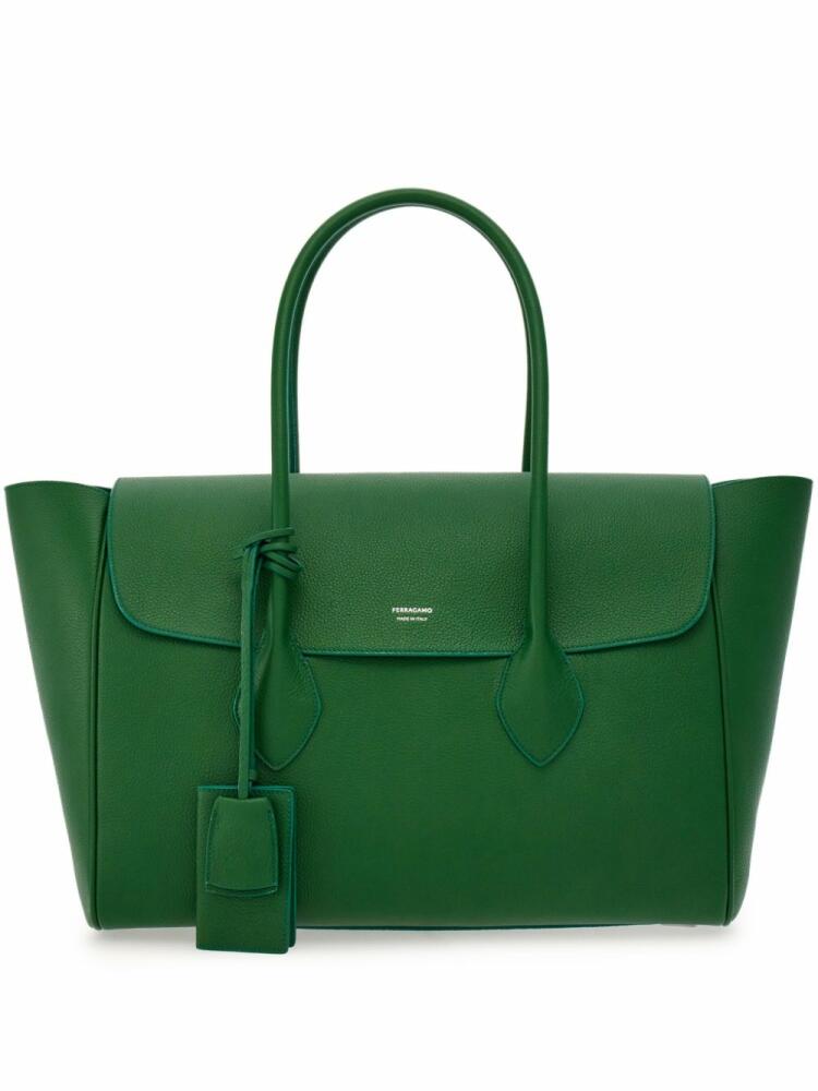 Ferragamo large leather tote bag - Green Cover