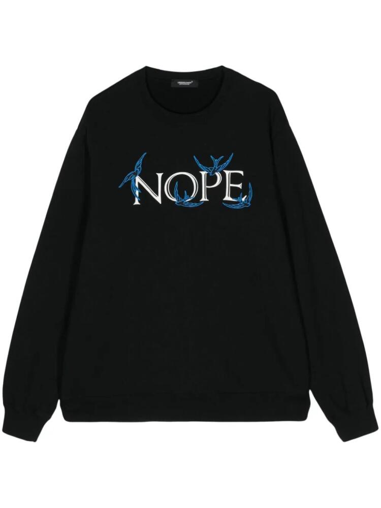 Undercover Nope embroidered cotton sweatshirt - Black Cover