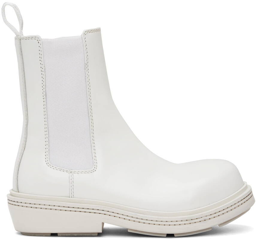 Bottega Veneta White Fireman Chelsea Boots Cover