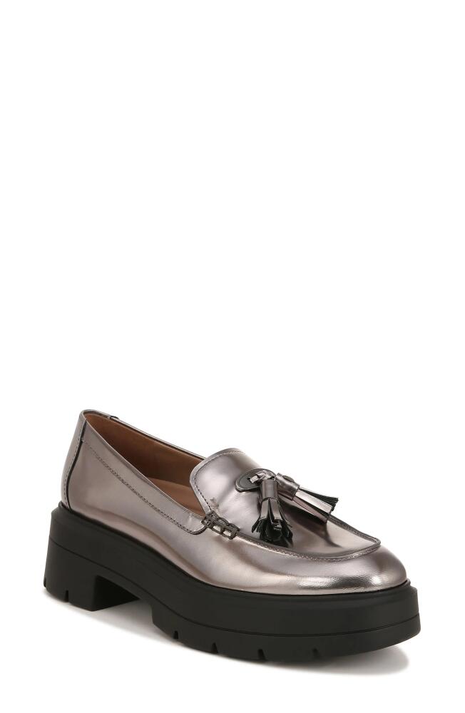 Naturalizer Nieves Tassel Platform Loafer in Pewter Grey Leather Cover