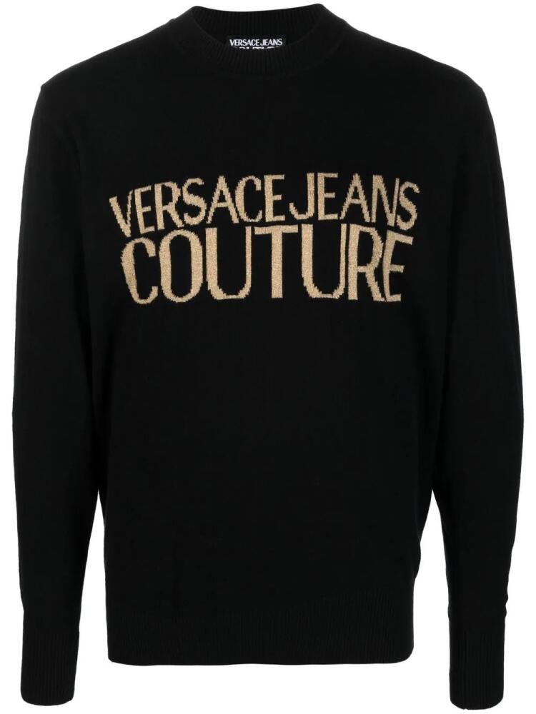 Versace Jeans Couture crew neck knitted logo sweater - Black Cover