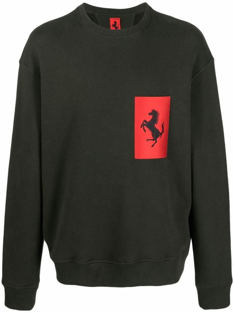 Ferrari logo-print crew-neck sweatshirt - Green Cover