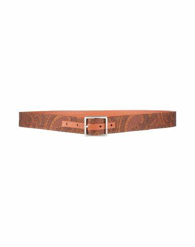 Etro Man Belt Orange Leather, Textile fibers Cover