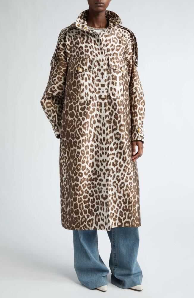 Zimmermann Illustration Leopard Print Twill Trench Coat in Chocolate Leopard Cover