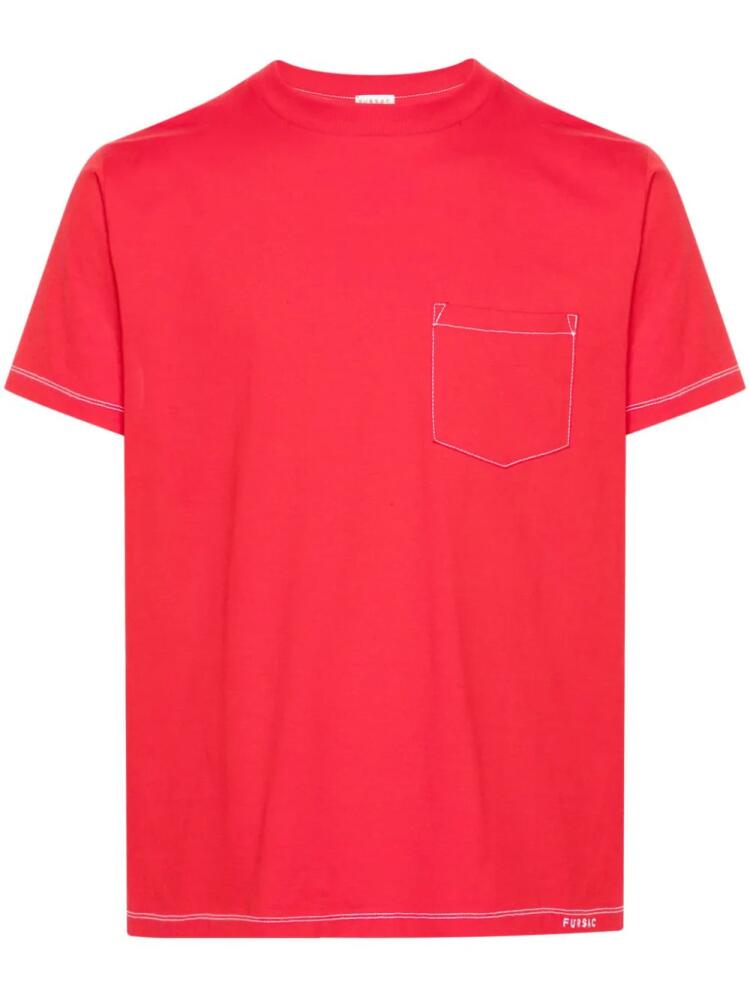 FURSAC contrast-stitching cotton T-shirt - Red Cover