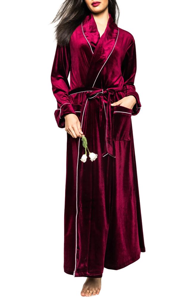 Petite Plume Women's Velour Robe in Garnet Cover