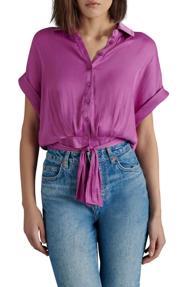 Steve Madden Tori Tie Front Button-Up Shirt in Radiant Orchid Cover