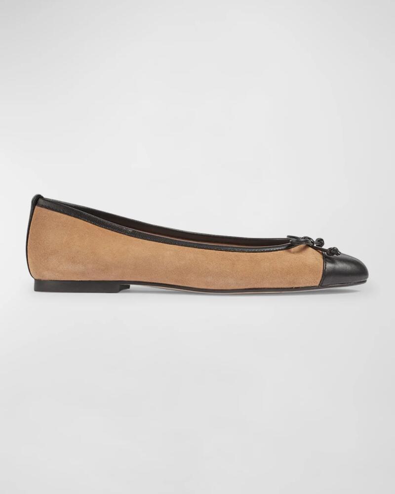 LK Bennett Kara Bicolor Bow Cap-Toe Ballerina Flats Cover