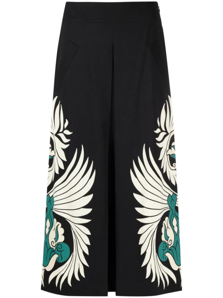 La DoubleJ Santa Monica graphic-print midi skirt - Black Cover