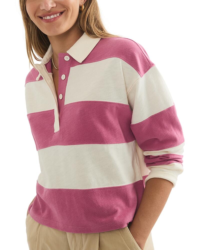 Marine Layer Cropped Rugby polo Top Cover