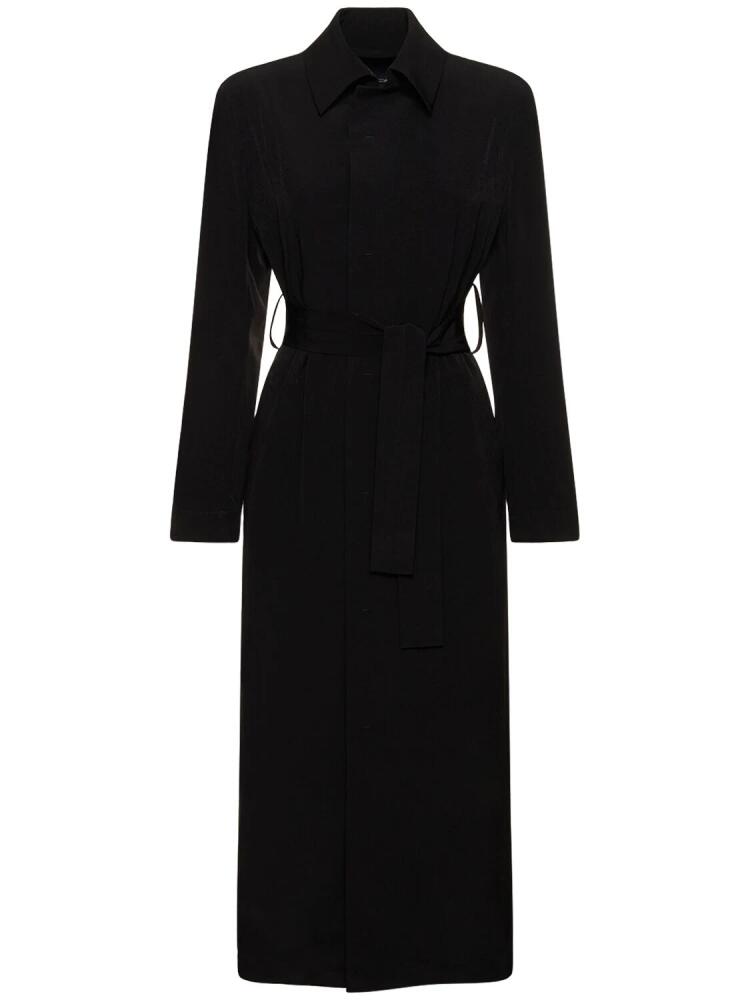 YOHJI YAMAMOTO Buttoned Crepe De Chine Midi Coat Cover