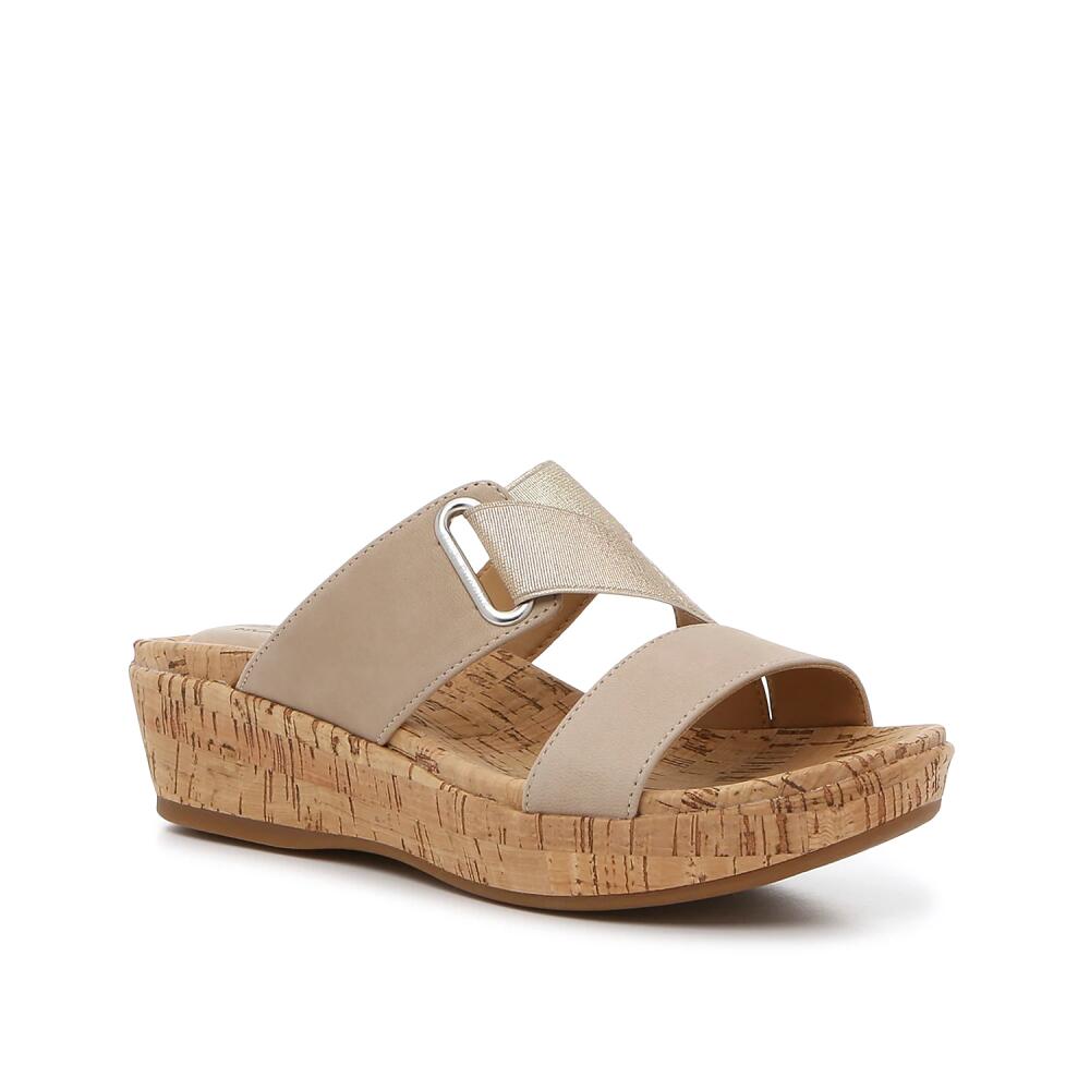 Hush Puppies Coco Wedge Sandal | Women's | Sesame/Gold Metallic Cover