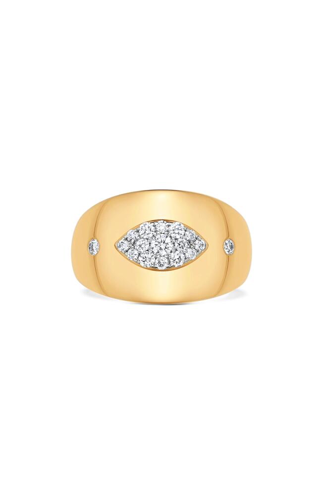 Sara Weinstock Aurora Marquise Diamond Signet Ring in 18K Yg Cover