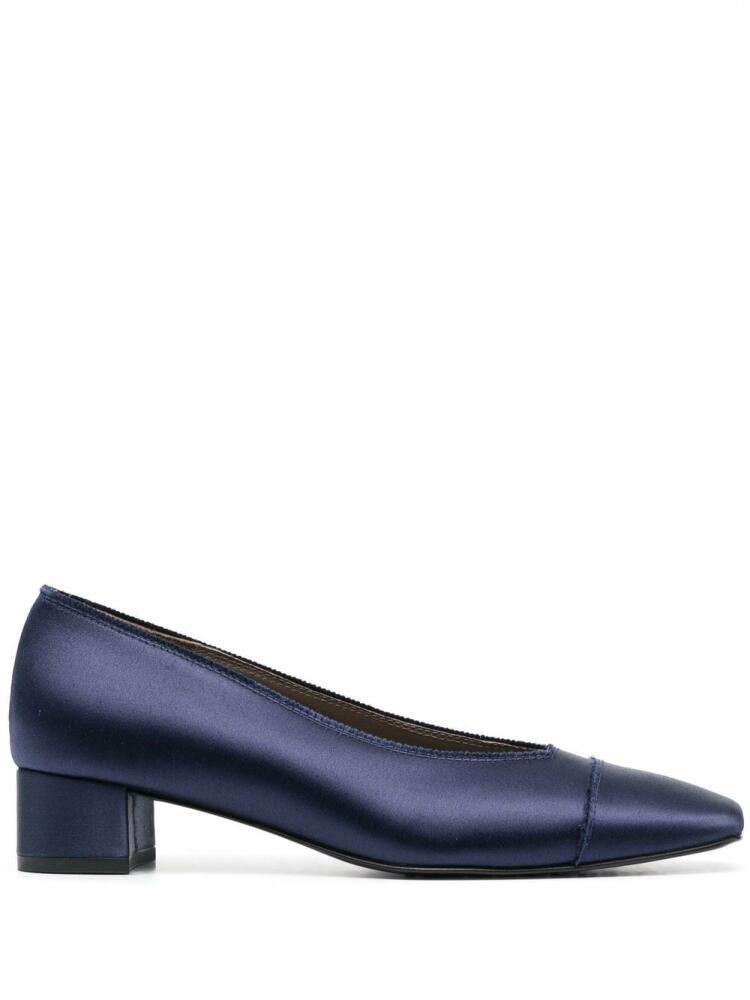 Pedro Garcia satin-finish low-heeled pumps - Blue Cover