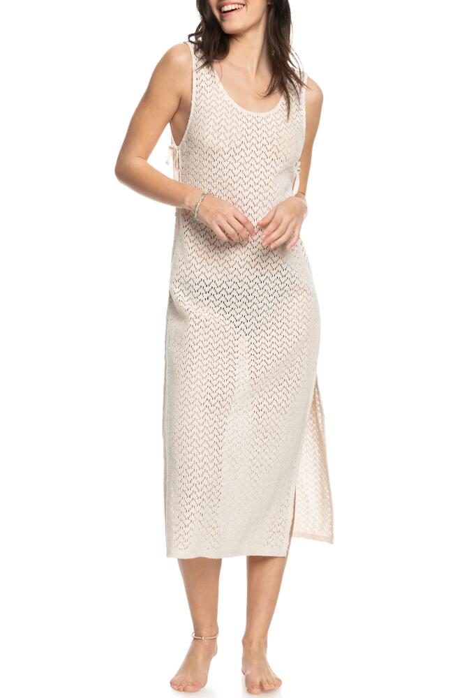 Roxy Beach Journey Sheer Cover-Up Midi Dress in Tapioca Cover