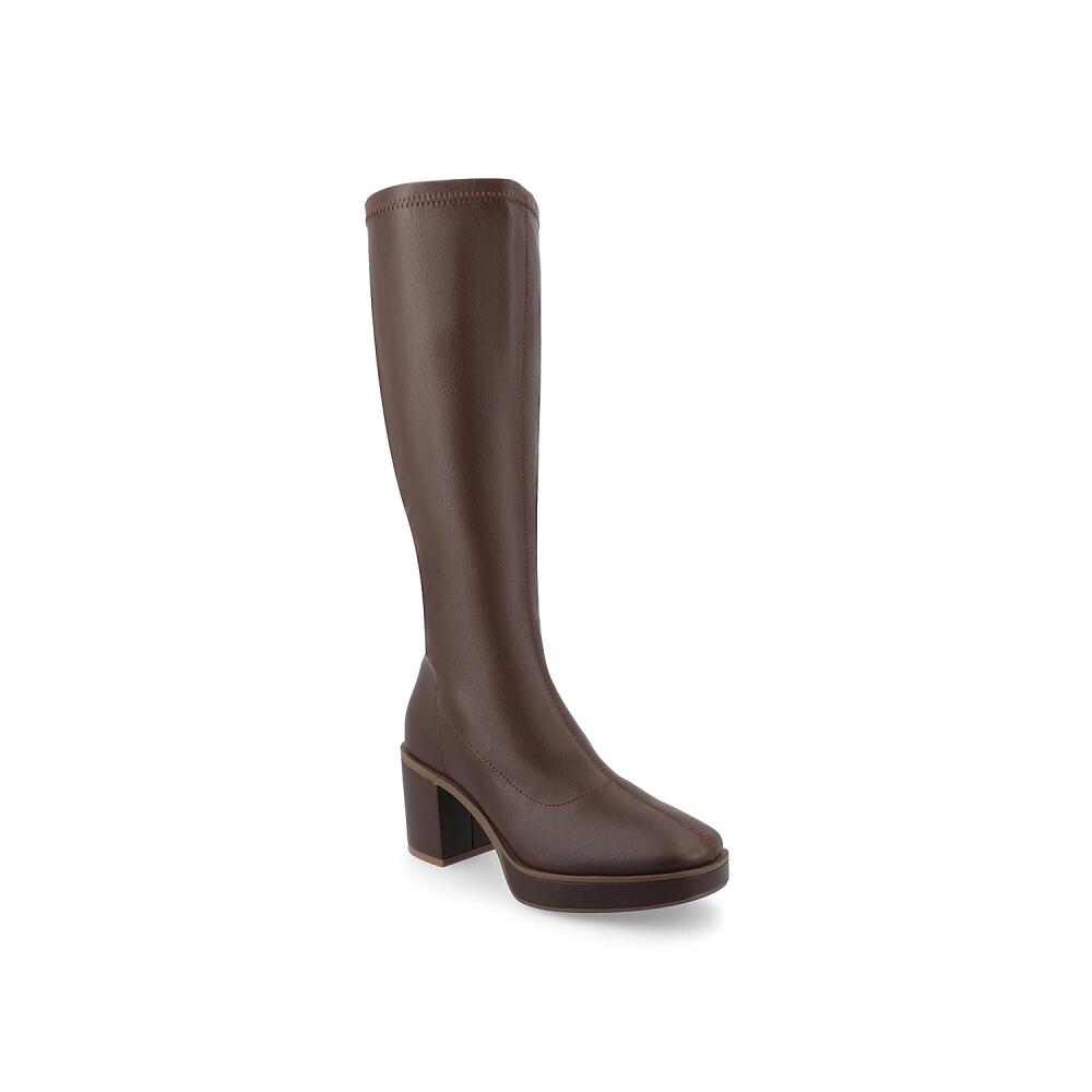 Journee Collection Alondra Wide Calf Platform Boot | Women's | Dark Brown Cover