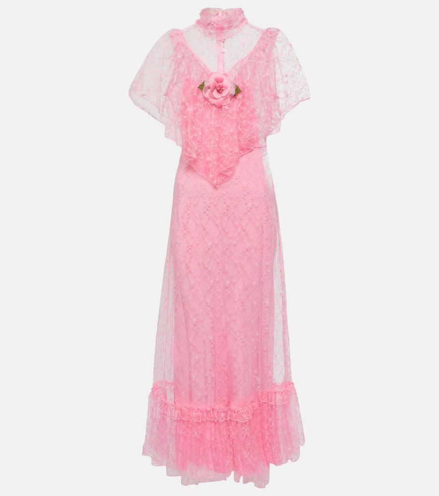 Rodarte Floral-appliqué lace maxi dress Cover