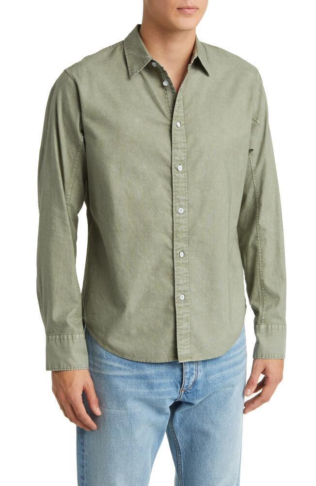 rag & bone Fit 2 Solid Cotton Button-Up Shirt in Dark Mint Cover