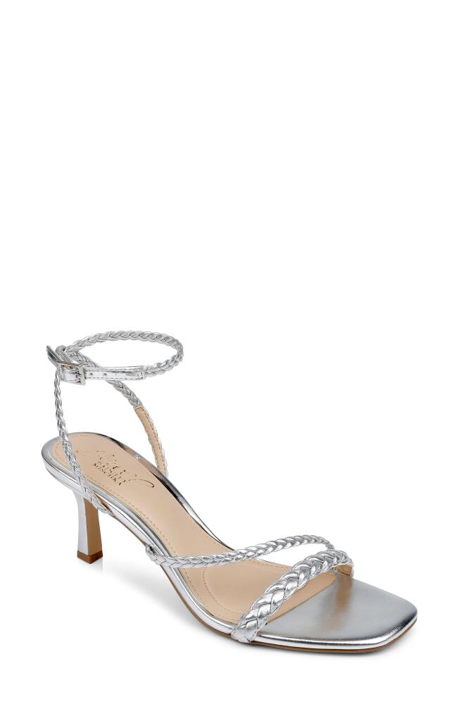 Jewel Badgley Mischka Helia Ankle Strap Sandal in Silver Cover