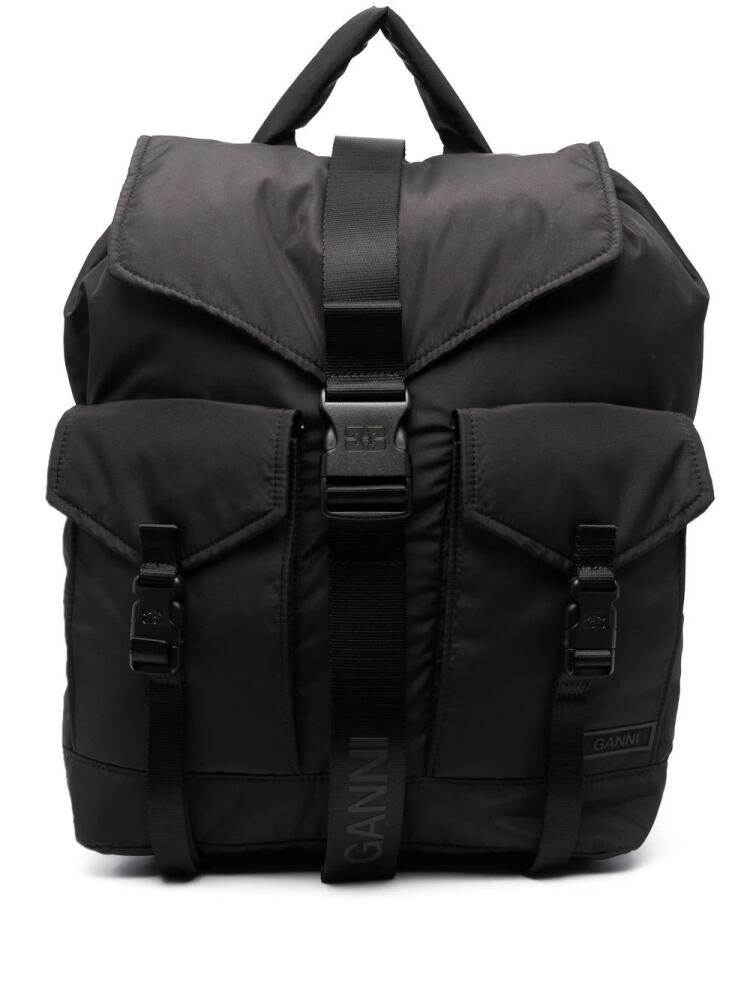 GANNI Tech multi-pocket backpack - Black Cover