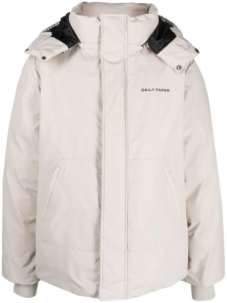 Daily Paper Padded Hooded Jacket - Neutrals Cover