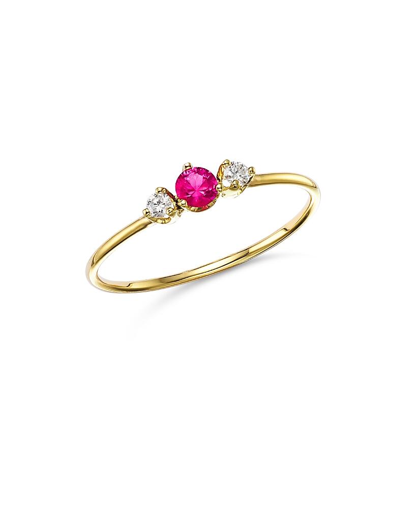 Zoe Chicco 14K Yellow Gold Pink Sapphire & Diamond Ring Cover