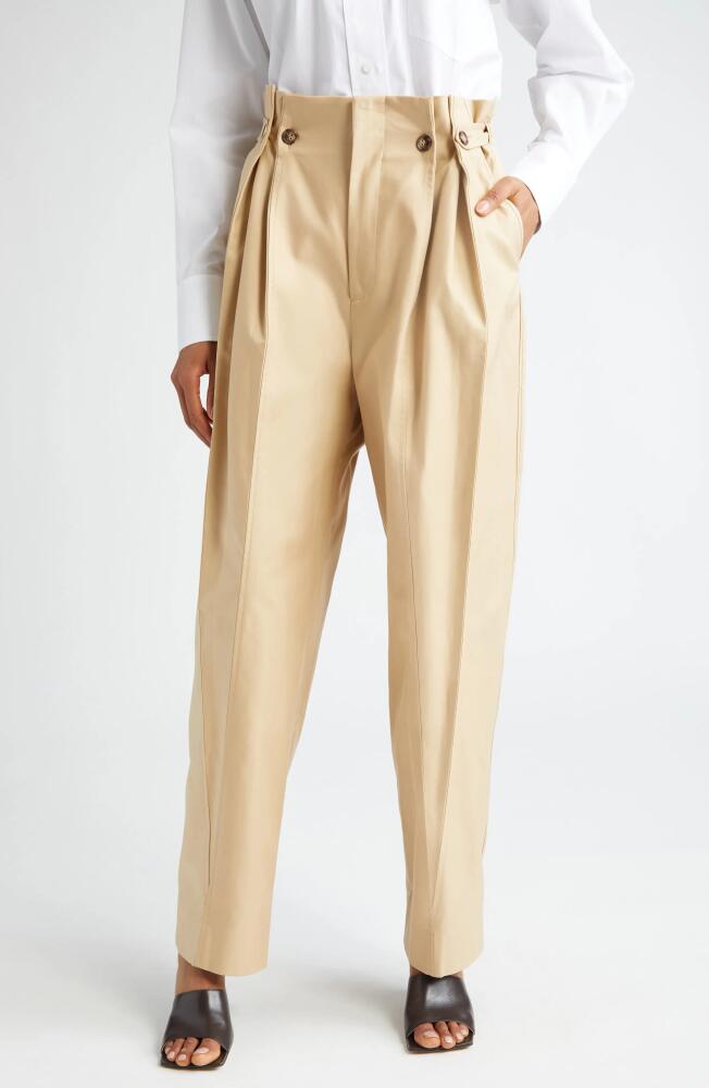 Victoria Beckham Pleated Paperbag Waist Utility Pants in Honey Cover