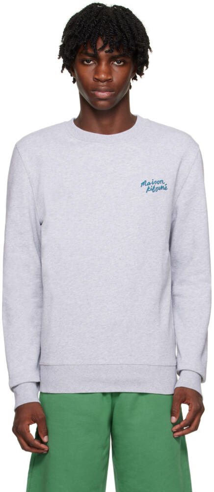 Maison Kitsuné Gray Handwriting Sweatshirt Cover