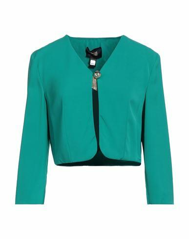 Cavalli Class Woman Blazer Green Viscose, Elastane Cover