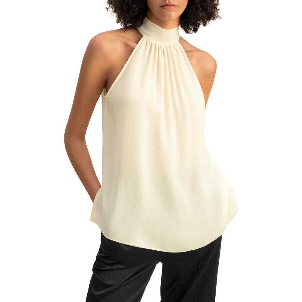 Lilysilk Silk Georgette Halter Neck Top in Lily White Cover